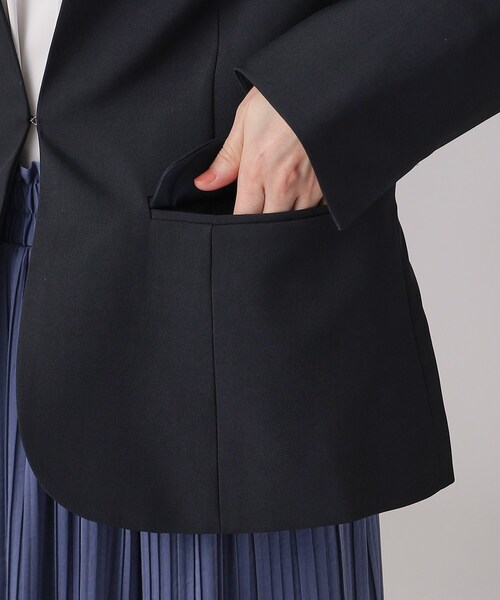 DRESKIP（ドレスキップ）の「◆【洗える/セットアップ可/通勤/セレモニーにも】ツイル カラーレスジャケット（ノーカラージャケット・レディース・ブラック/ベージュ/ネイビー・03/02/04）」の22枚目の写真