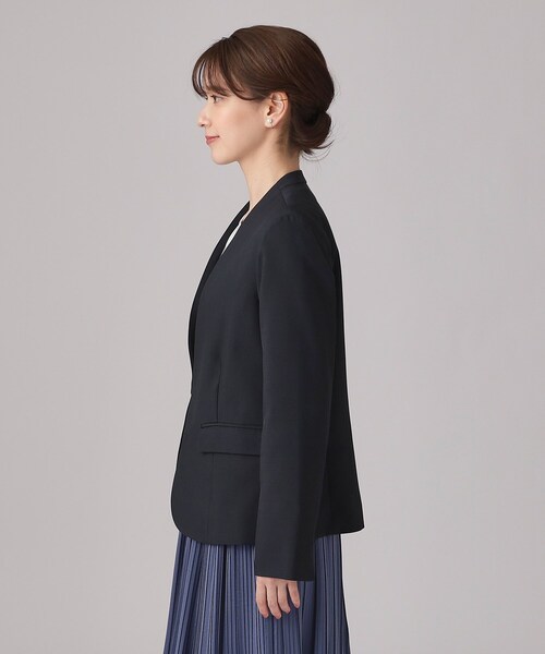DRESKIP（ドレスキップ）の「◆【洗える/セットアップ可/通勤/セレモニーにも】ツイル カラーレスジャケット（ノーカラージャケット・レディース・ブラック/ベージュ/ネイビー・03/02/04）」の14枚目の写真