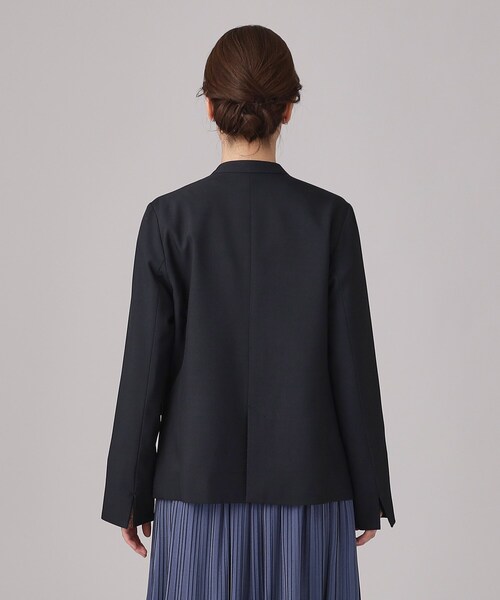 DRESKIP（ドレスキップ）の「◆【洗える/セットアップ可/通勤/セレモニーにも】ツイル カラーレスジャケット（ノーカラージャケット・レディース・ブラック/ベージュ/ネイビー・03/02/04）」の15枚目の写真