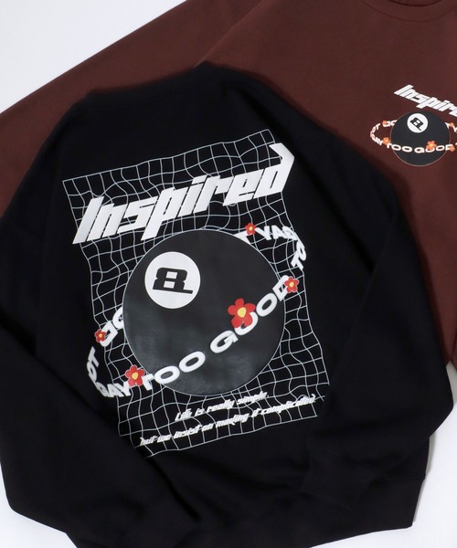 SITRY（シトリー）の「Foam Print Sweat Shirt/ビリヤード ゴースト 発泡プリント 光るプリント オーバーサイズ 裏起毛 スウェット トレーナー（スウェット・メンズ・ブラック/アッシュグレー/グレイッシュブルー/ブルー系その他/スモークピンク/ブラック系その他2/ブラック系その他/ホワイト/ブラウン/ホワイト系その他/ブルー系その他2/ホワイト系その他2/ブラック系その他3・M/L）」の6枚目の写真