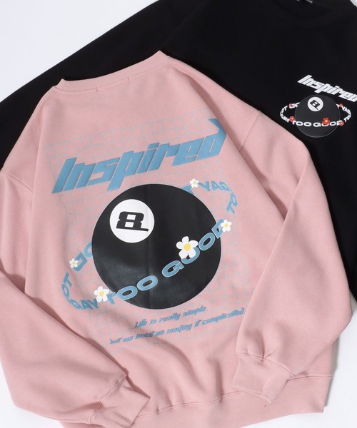 SITRY（シトリー）の「Foam Print Sweat Shirt/ビリヤード ゴースト 発泡プリント 光るプリント オーバーサイズ 裏起毛 スウェット トレーナー（スウェット・メンズ・ブラック/アッシュグレー/グレイッシュブルー/ブルー系その他/スモークピンク/ブラック系その他2/ブラック系その他/ホワイト/ブラウン/ホワイト系その他/ブルー系その他2/ホワイト系その他2/ブラック系その他3・M/L）」の13枚目の写真