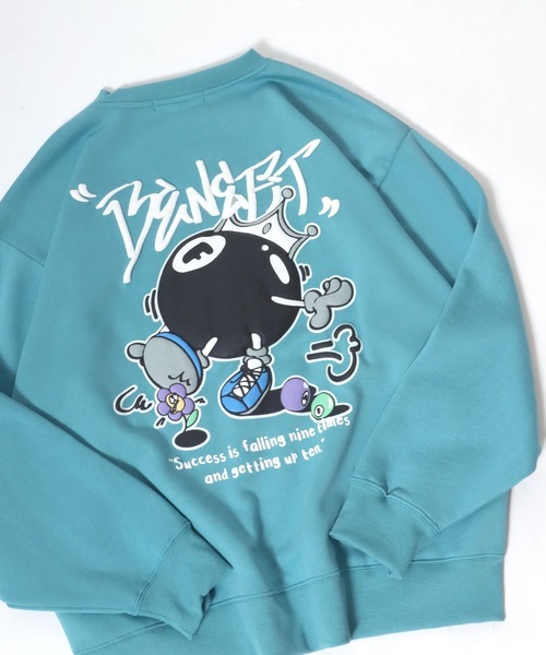 SITRY（シトリー）の「Foam Print Sweat Shirt/ビリヤード ゴースト 発泡プリント 光るプリント オーバーサイズ 裏起毛 スウェット トレーナー（スウェット・メンズ・ブラック/アッシュグレー/グレイッシュブルー/ブルー系その他/スモークピンク/ブラック系その他2/ブラック系その他/ホワイト/ブラウン/ホワイト系その他/ブルー系その他2/ホワイト系その他2/ブラック系その他3・M/L）」の11枚目の写真