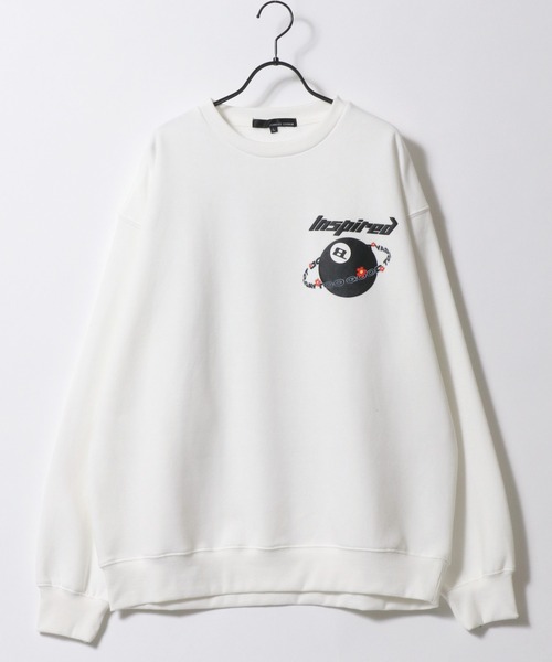 SITRY（シトリー）の「Foam Print Sweat Shirt/ビリヤード ゴースト 発泡プリント 光るプリント オーバーサイズ 裏起毛 スウェット トレーナー（スウェット・メンズ・ブラック/アッシュグレー/グレイッシュブルー/ブルー系その他/スモークピンク/ブラック系その他2/ブラック系その他/ホワイト/ブラウン/ホワイト系その他/ブルー系その他2/ホワイト系その他2/ブラック系その他3・M/L）」の22枚目の写真