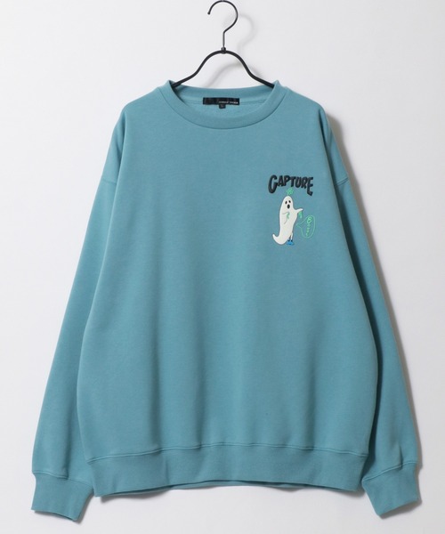 SITRY（シトリー）の「Foam Print Sweat Shirt/ビリヤード ゴースト 発泡プリント 光るプリント オーバーサイズ 裏起毛 スウェット トレーナー（スウェット・メンズ・ブラック/アッシュグレー/グレイッシュブルー/ブルー系その他/スモークピンク/ブラック系その他2/ブラック系その他/ホワイト/ブラウン/ホワイト系その他/ブルー系その他2/ホワイト系その他2/ブラック系その他3・M/L）」の18枚目の写真