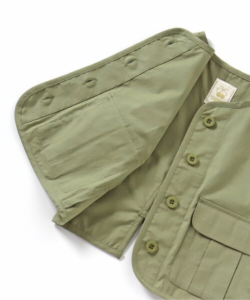 apres les cours（アプレレクール）の「カーゴポケットミリタリーベスト（ベスト・キッズ・カーキ・90/100/110/120/130/140）」の5枚目の写真