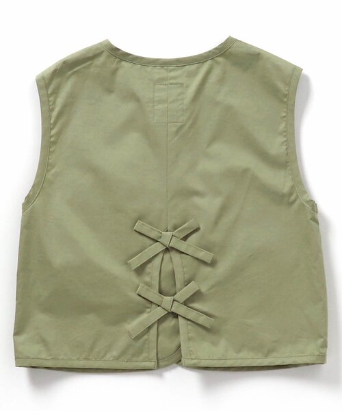 apres les cours（アプレレクール）の「カーゴポケットミリタリーベスト（ベスト・キッズ・カーキ・90/100/110/120/130/140）」の6枚目の写真