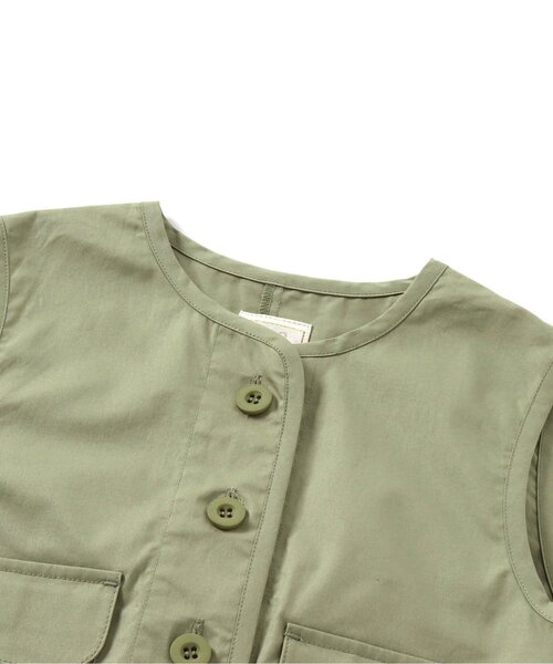 apres les cours（アプレレクール）の「カーゴポケットミリタリーベスト（ベスト・キッズ・カーキ・90/100/110/120/130/140）」の7枚目の写真