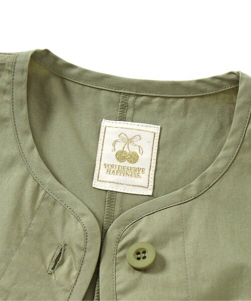 apres les cours（アプレレクール）の「カーゴポケットミリタリーベスト（ベスト・キッズ・カーキ・90/100/110/120/130/140）」の8枚目の写真