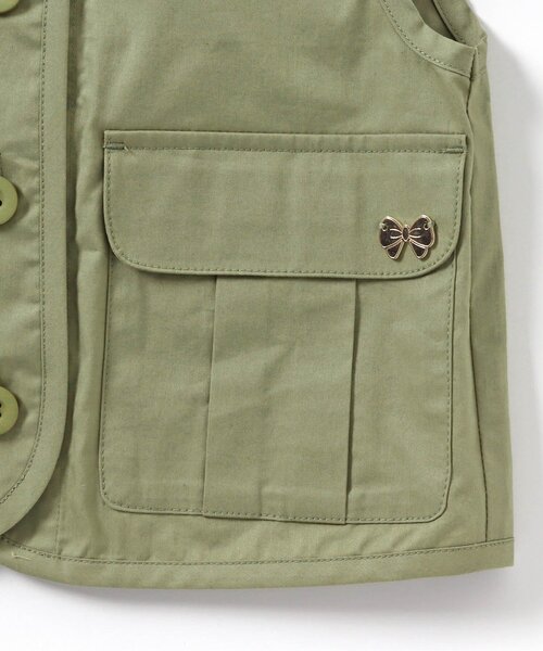 apres les cours（アプレレクール）の「カーゴポケットミリタリーベスト（ベスト・キッズ・カーキ・90/100/110/120/130/140）」の10枚目の写真