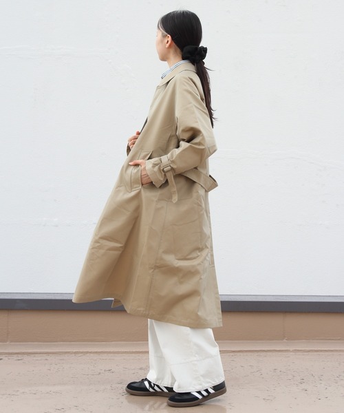 GYMPHLEX(ジムフレックス)の「GYMPHLEX/ジムフレックス バルマカーンコート BALMACAAN COAT GY-A0163 SYR(ステンカラーコート・レディース・ベージュ・14)」の3枚目の写真