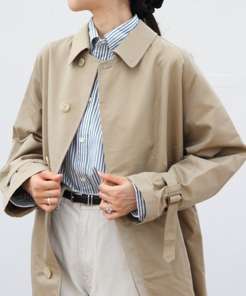 GYMPHLEX(ジムフレックス)の「GYMPHLEX/ジムフレックス バルマカーンコート BALMACAAN COAT GY-A0163 SYR(ステンカラーコート・レディース・ベージュ・14)」の6枚目の写真