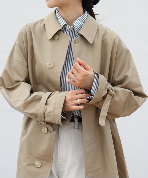 GYMPHLEX(ジムフレックス)の「GYMPHLEX/ジムフレックス バルマカーンコート BALMACAAN COAT GY-A0163 SYR(ステンカラーコート・レディース・ベージュ・14)」の5枚目の写真