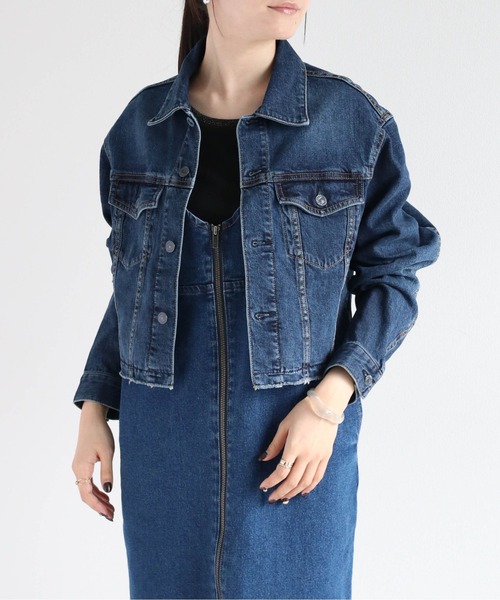 cepo（セポ）の「＜セットアップ可能＞カットオフデニムショートジャケット（デニムジャケット・レディース・ブルー系1/ブルー系3・M）」の3枚目の写真