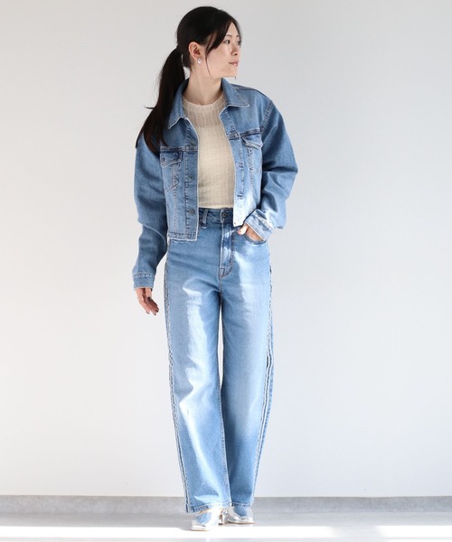 cepo（セポ）の「＜セットアップ可能＞カットオフデニムショートジャケット（デニムジャケット・レディース・ブルー系1/ブルー系3・M）」の15枚目の写真