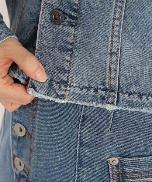 cepo（セポ）の「＜セットアップ可能＞カットオフデニムショートジャケット（デニムジャケット・レディース・ブルー系1/ブルー系3・M）」の4枚目の写真