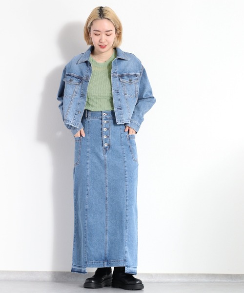 cepo（セポ）の「＜セットアップ可能＞カットオフデニムショートジャケット（デニムジャケット・レディース・ブルー系1/ブルー系3・M）」の19枚目の写真