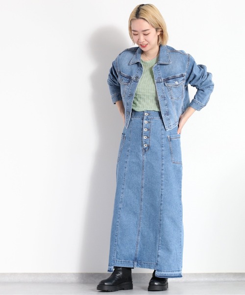 cepo（セポ）の「＜セットアップ可能＞カットオフデニムショートジャケット（デニムジャケット・レディース・ブルー系1/ブルー系3・M）」の18枚目の写真