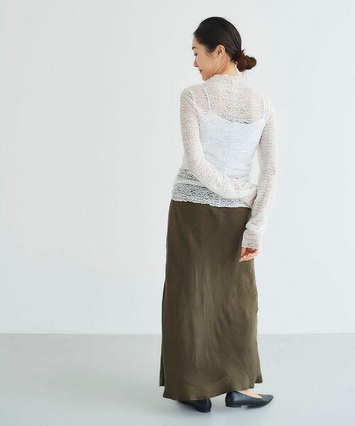 le.coeur blanc(ルクールブラン)の「チュールレースプルオーバー(Tシャツ/カットソー・レディース・ブラック/オフホワイト・38)」の9枚目の写真