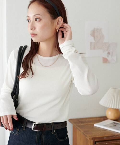 セール】【WEB限定】リブシアーロングスリーブ（Tシャツ/カットソー