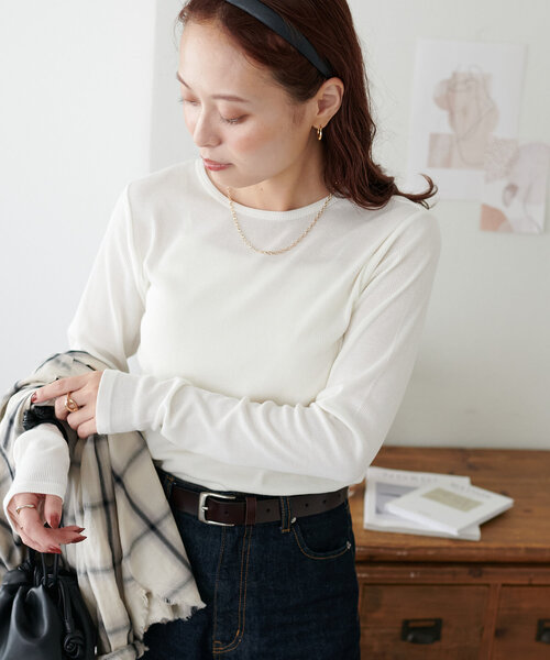 セール】【WEB限定】リブシアーロングスリーブ（Tシャツ/カットソー