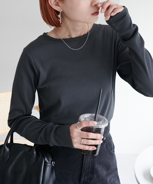 セール】【WEB限定】リブシアーロングスリーブ（Tシャツ/カットソー