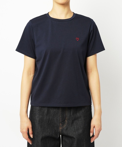 saloon（サルーン）の「SALOON(サルーン)/【InRed7月号掲載】ワンポイントハート刺繍Ｔシャツ《再入荷・新色登場》（Tシャツ/カットソー・レディース・グレー/ネイビー/ホワイト/ブラック/グリーン・FREE）」の19枚目の写真