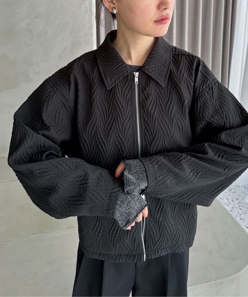 美品✨️モラビト　ブルゾン　フード　ダブルジッパー　ブラック　38 PRADA (プラダ) コットン×ナイロン 切替 メタルロゴ フード付き