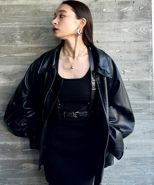 SEN TOKYO（セントーキョー）の「個性派プラスワン♪PUレザー サスペンダーベルト（ベルト・レディース・ベージュ/ブラック・FREE）」の7枚目の写真