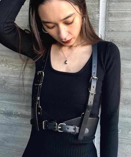 SEN TOKYO（セントーキョー）の「個性派プラスワン♪PUレザー サスペンダーベルト（ベルト・レディース・ベージュ/ブラック・FREE）」の17枚目の写真