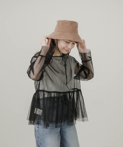 SMELLY（スメリー）の「『撥水/UVカット』ハッスイドロストバケットハット（ハット・レディース・ブラウン/アイボリー/ブラック・-）」の16枚目の写真