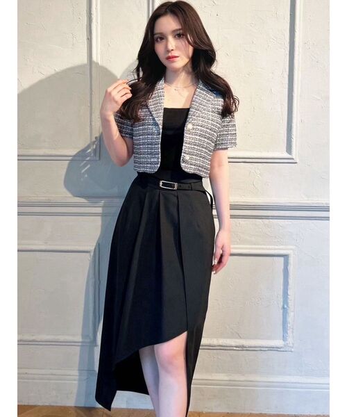 RESEXXY（リゼクシー）の「ツイードコンパクトジャケット【セットアップ着用可能】（テーラードジャケット・レディース・ピンク/ブラック/ブルー・FREE）」の5枚目の写真