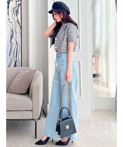 RESEXXY（リゼクシー）の「ツイードコンパクトジャケット【セットアップ着用可能】（テーラードジャケット・レディース・ピンク/ブラック/ブルー・FREE）」の16枚目の写真