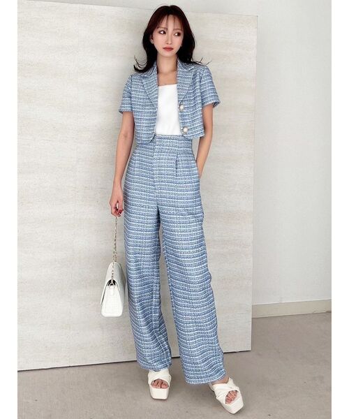 RESEXXY（リゼクシー）の「ツイードコンパクトジャケット【セットアップ着用可能】（テーラードジャケット・レディース・ピンク/ブラック/ブルー・FREE）」の19枚目の写真