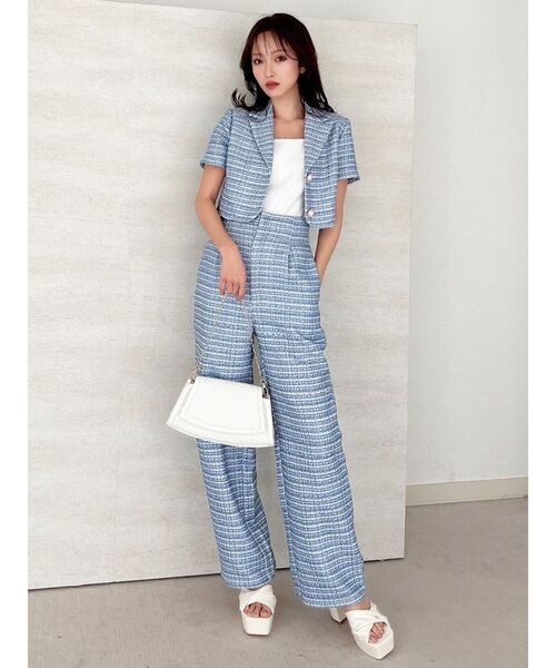 RESEXXY（リゼクシー）の「ツイードコンパクトジャケット【セットアップ着用可能】（テーラードジャケット・レディース・ピンク/ブラック/ブルー・FREE）」の20枚目の写真