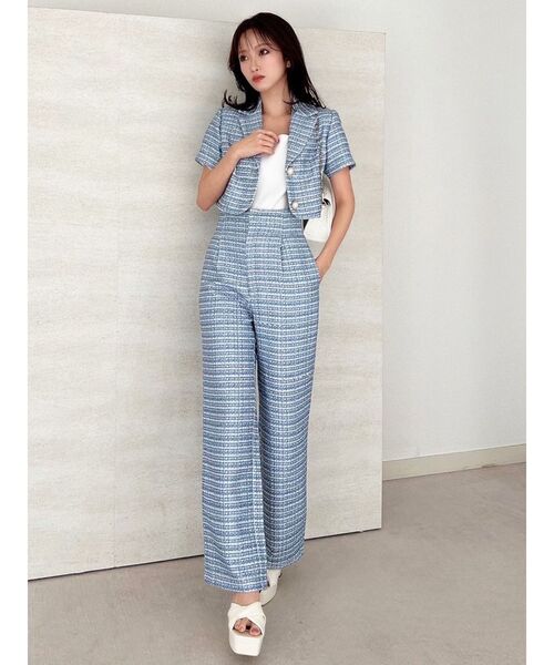 RESEXXY（リゼクシー）の「ツイードコンパクトジャケット【セットアップ着用可能】（テーラードジャケット・レディース・ピンク/ブラック/ブルー・FREE）」の21枚目の写真