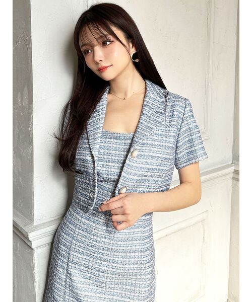 RESEXXY（リゼクシー）の「ツイードコンパクトジャケット【セットアップ着用可能】（テーラードジャケット・レディース・ピンク/ブラック/ブルー・FREE）」の22枚目の写真