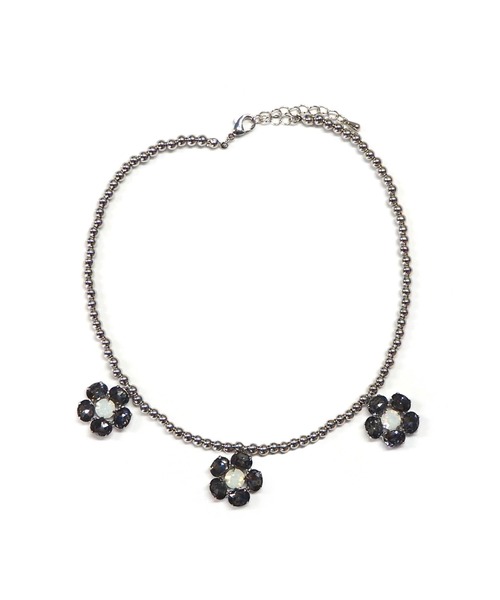 Casselini(キャセリーニ)の「Casselini(キャセリーニ)フラワービジューネックレス(ネックレス・レディース・クリア/ブルー/ブラック・FREE)」の8枚目の写真