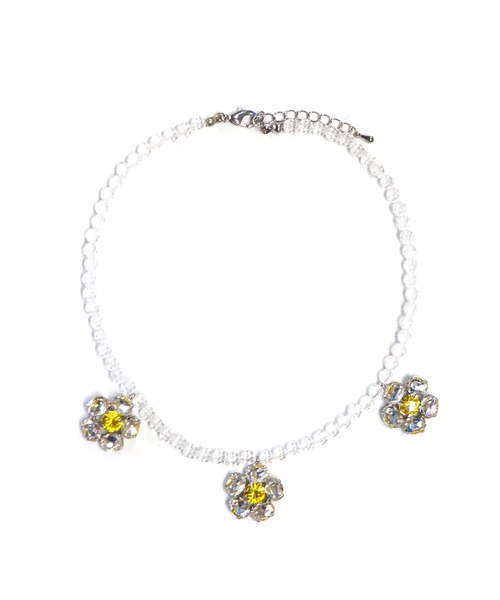 Casselini(キャセリーニ)の「Casselini(キャセリーニ)フラワービジューネックレス(ネックレス・レディース・クリア/ブルー/ブラック・FREE)」の7枚目の写真