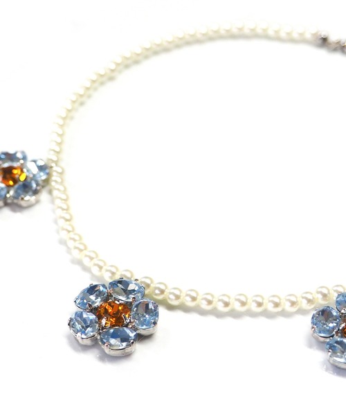 Casselini(キャセリーニ)の「Casselini(キャセリーニ)フラワービジューネックレス(ネックレス・レディース・クリア/ブルー/ブラック・FREE)」の14枚目の写真