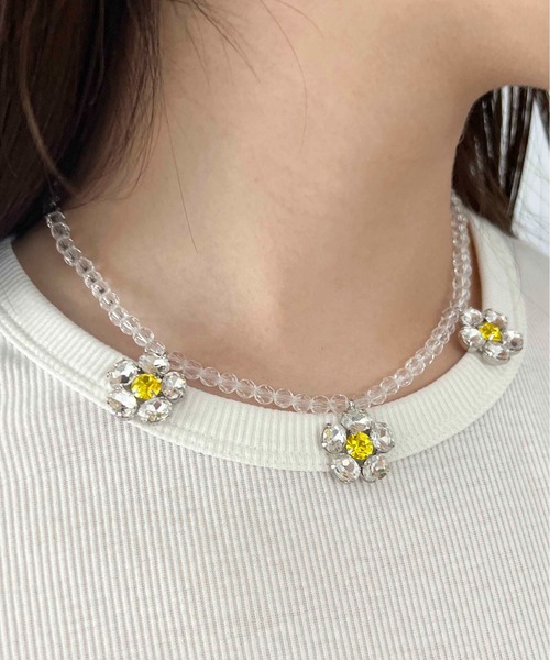 Casselini(キャセリーニ)の「Casselini(キャセリーニ)フラワービジューネックレス(ネックレス・レディース・クリア/ブルー/ブラック・FREE)」の17枚目の写真