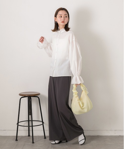 ad thie（アドティエ）の「キャンディスリーブ 2WAYブラウス（シャツ/ブラウス・レディース・サックスブルー系/グレイッシュベージュ/オフホワイト/ベージュ系・FREE）」の5枚目の写真