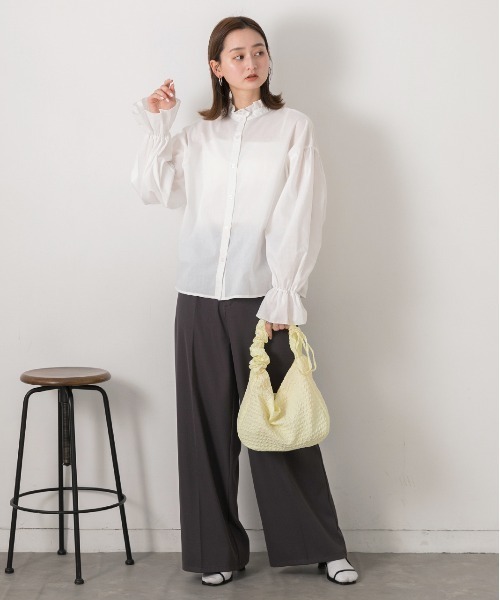 ad thie（アドティエ）の「キャンディスリーブ 2WAYブラウス（シャツ/ブラウス・レディース・サックスブルー系/グレイッシュベージュ/オフホワイト/ベージュ系・FREE）」の10枚目の写真