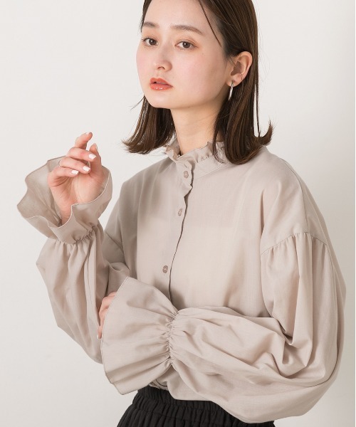 ad thie（アドティエ）の「キャンディスリーブ 2WAYブラウス（シャツ/ブラウス・レディース・サックスブルー系/グレイッシュベージュ/オフホワイト/ベージュ系・FREE）」の16枚目の写真