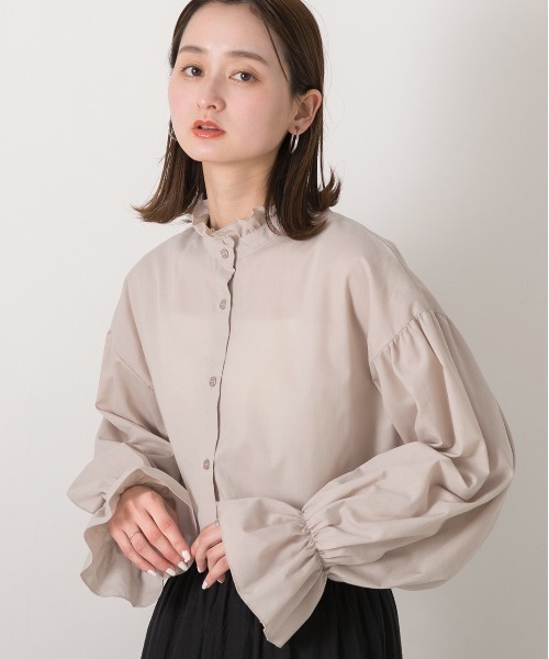 ad thie（アドティエ）の「キャンディスリーブ 2WAYブラウス（シャツ/ブラウス・レディース・サックスブルー系/グレイッシュベージュ/オフホワイト/ベージュ系・FREE）」の18枚目の写真