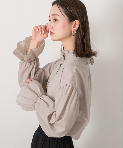 ad thie（アドティエ）の「キャンディスリーブ 2WAYブラウス（シャツ/ブラウス・レディース・サックスブルー系/グレイッシュベージュ/オフホワイト/ベージュ系・FREE）」の19枚目の写真