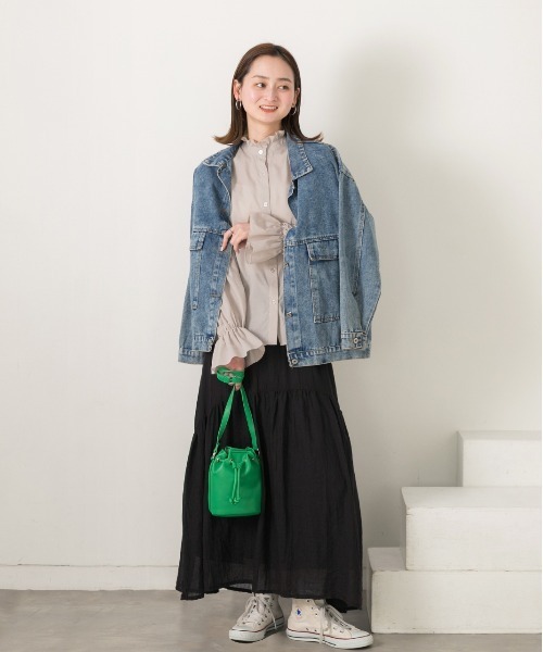 ad thie（アドティエ）の「キャンディスリーブ 2WAYブラウス（シャツ/ブラウス・レディース・サックスブルー系/グレイッシュベージュ/オフホワイト/ベージュ系・FREE）」の20枚目の写真