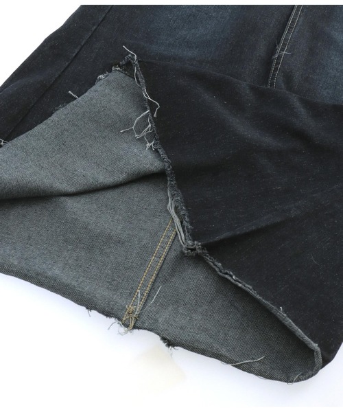 anap mimpi（アナップミンピ）の「デニム タイト 裾フリンジ ロング マキシ ワンピース（デニムスカート・レディース・ブルー・S/M）」の11枚目の写真