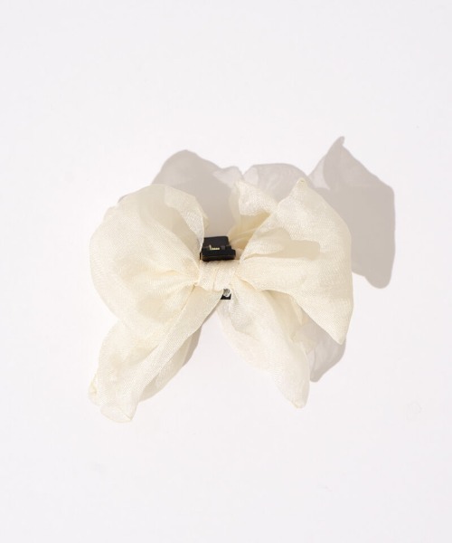 flower(フラワー)の「エアリーシュシュクリップ(バレッタ/ヘアクリップ・レディース・ブラック/アイボリー・FREE)」の22枚目の写真