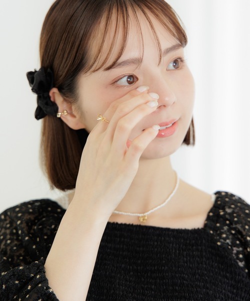 flower(フラワー)の「エアリーシュシュクリップ(バレッタ/ヘアクリップ・レディース・ブラック/アイボリー・FREE)」の20枚目の写真