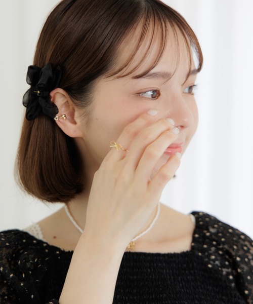flower(フラワー)の「エアリーシュシュクリップ(バレッタ/ヘアクリップ・レディース・ブラック/アイボリー・FREE)」の19枚目の写真